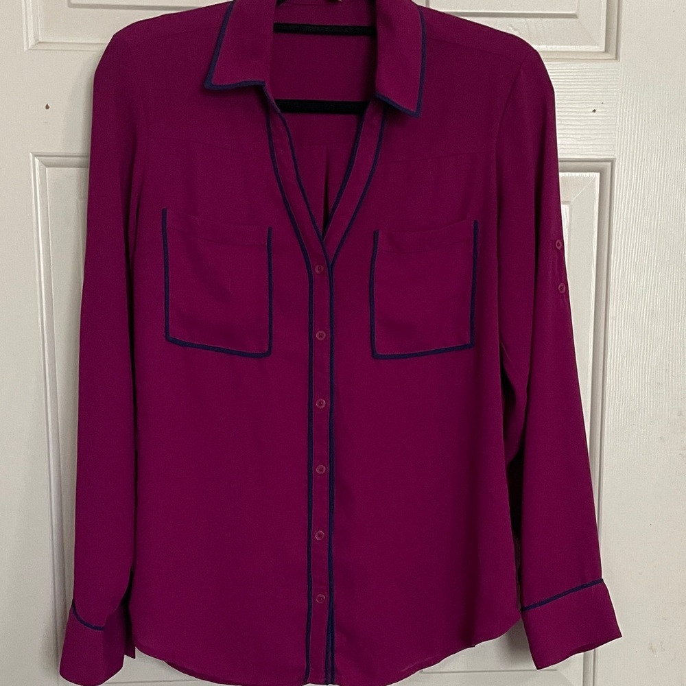 EXPRESS MAGENTA BUTTON DOWN